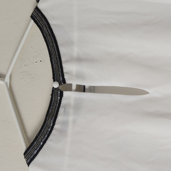 Torrid White Chiffon Embellished Double Layer Tank - Picture 9 of 13